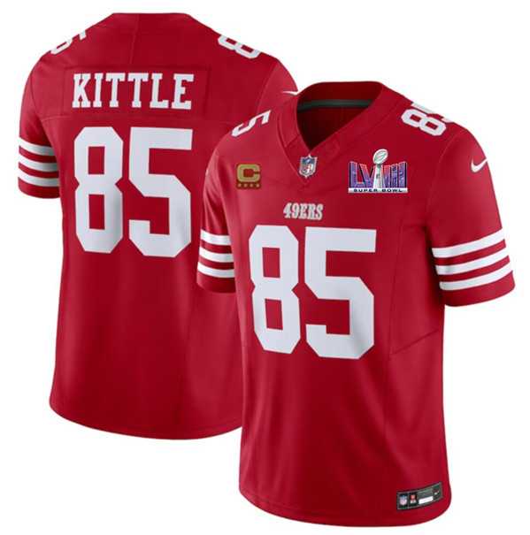 Men & Women & Youth San Francisco 49ers #85 George Kittle Red 2024 F.U.S.E. Super Bowl LVIII Patch And 4-star C Patch Vapor Untouchable Limited Jersey